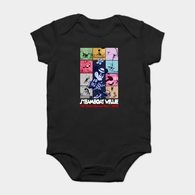 Steamboat Willie The Public Domain Eras Tour - 4 Baby Bodysuit by Megadorim